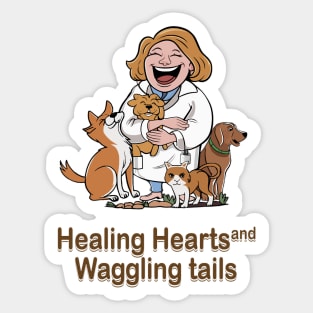 healing hurts and waggling tails Sticker